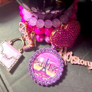 Pink stacked bracelet